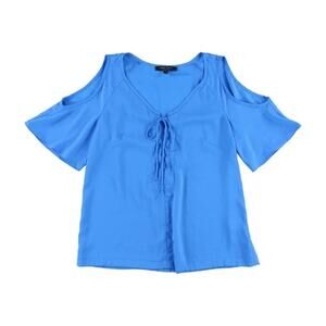 Nanette Lepore Cold Shoulder Pullover Blouse - Size M - Blue